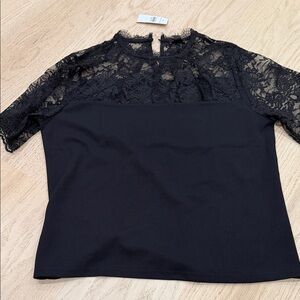 Ann Taylor Black Lace Blouse